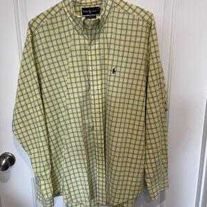 Polo by Ralph Lauren Men's Yellow Plaid Shirt